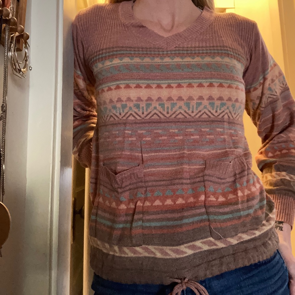 Vintage 1980s Acrylic Pattern Sweater Holiday